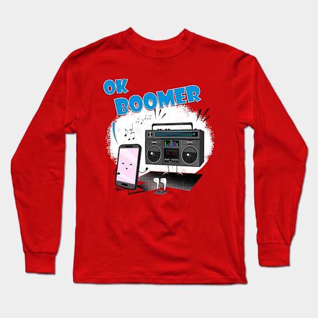 Ok Boomer Long Sleeve T-Shirt by hoogiesart